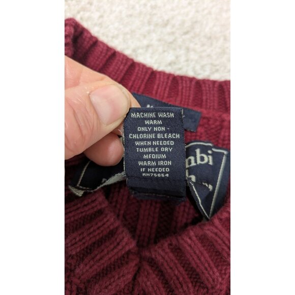 Abercrombie & Fitch Mens Muscle Sweater Large Burgundy Ribbed Y2K Preppy V-Neck - Picture 6 of 8
